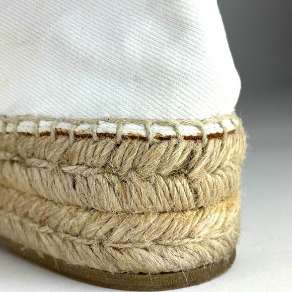 Prada White Canvas Espadrille Flats - size 41/10 US - Picture 8 of 16